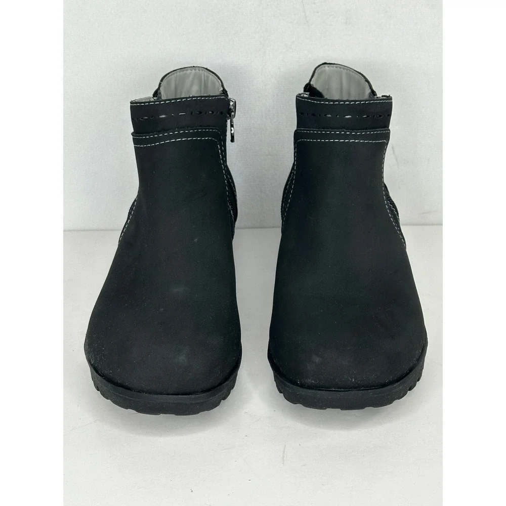 J Sport by Jambu Jenna Black Ankle Boots Memory Foam Minimalist Womens 8M